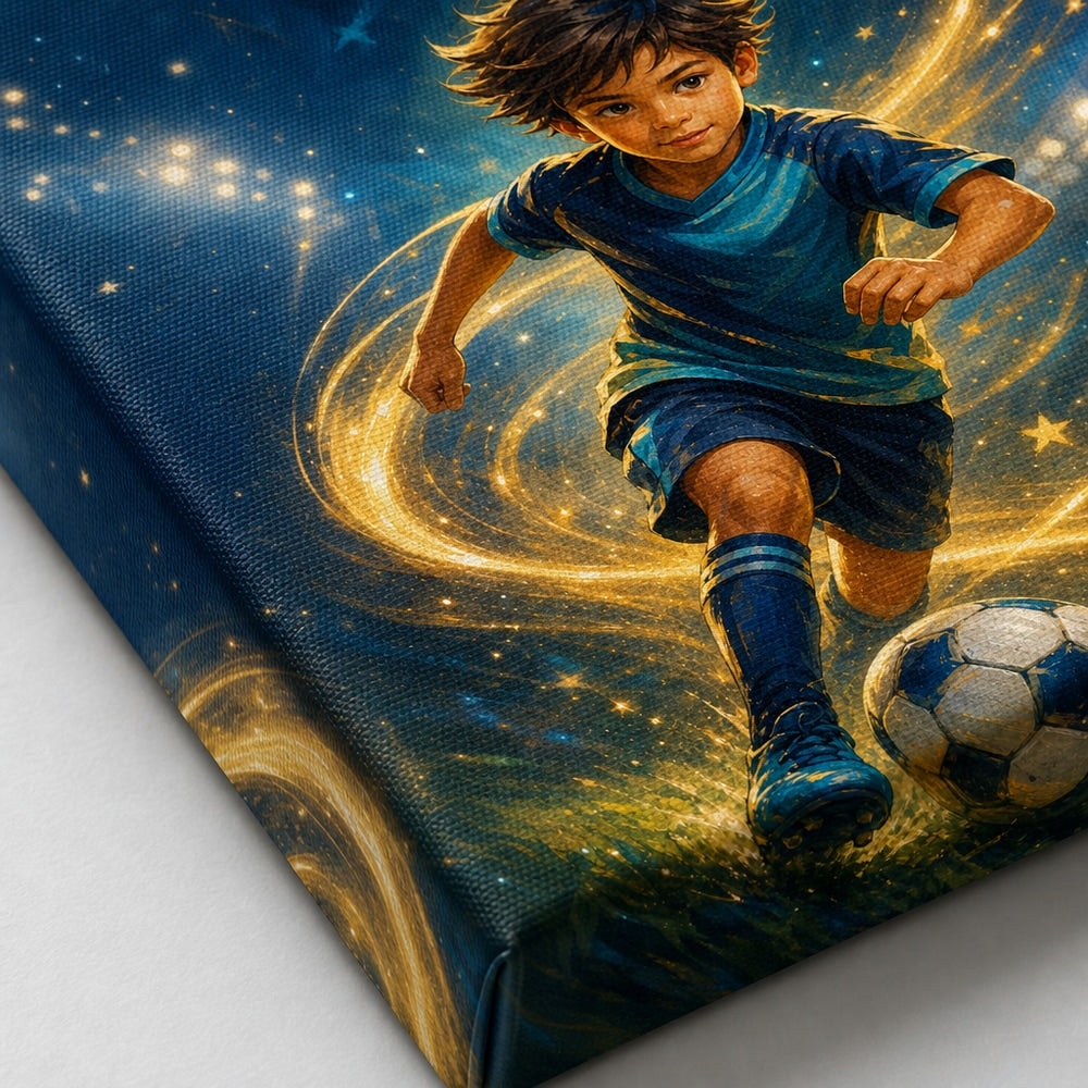 Future Soccer Star Wall Art Canvas canvas print detail