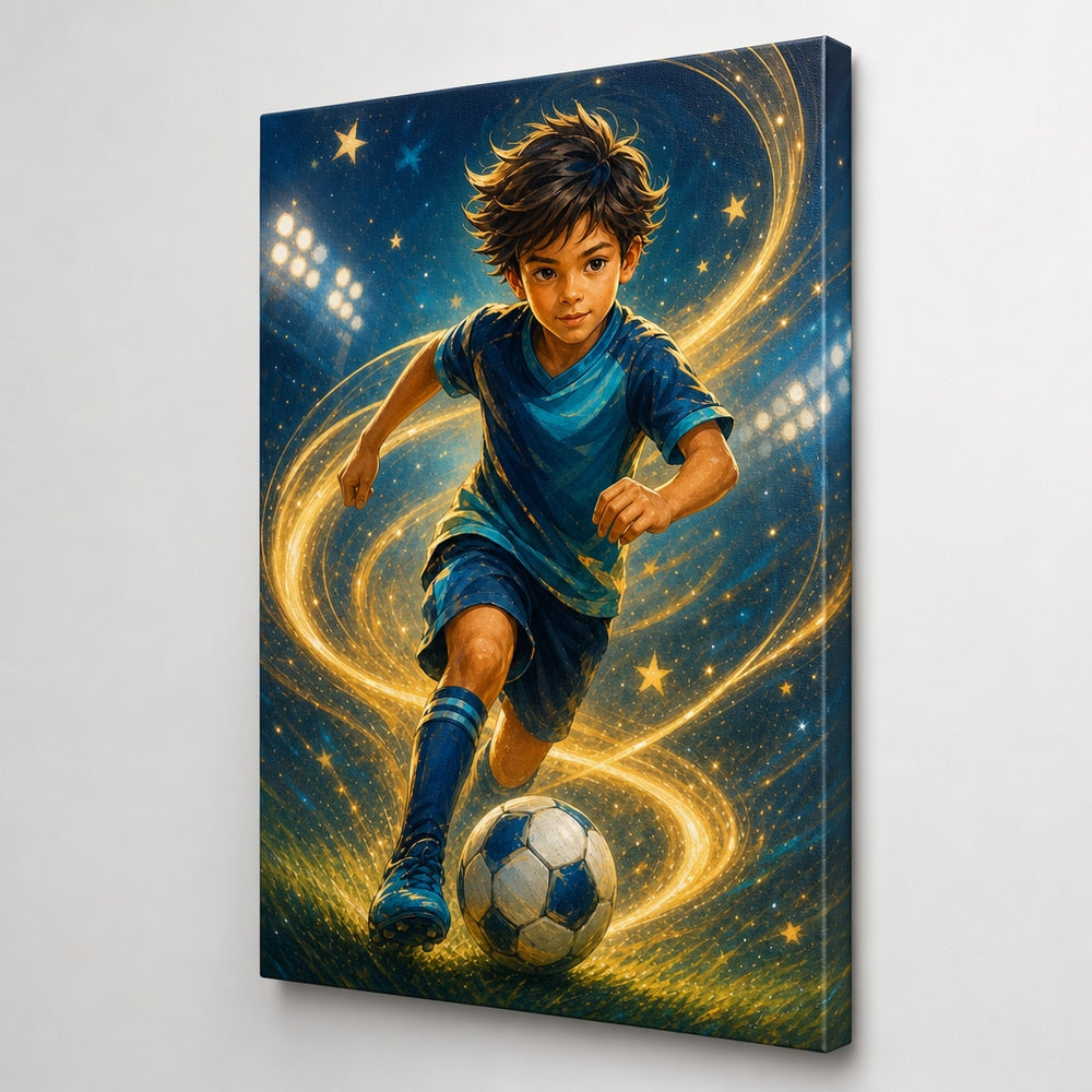 Future Soccer Star Wall Art Canvas right side wrapped canvas main image