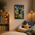 Future Soccer Star Wall Art Canvas 12×18 inch thin wrapped canvas wall mockup