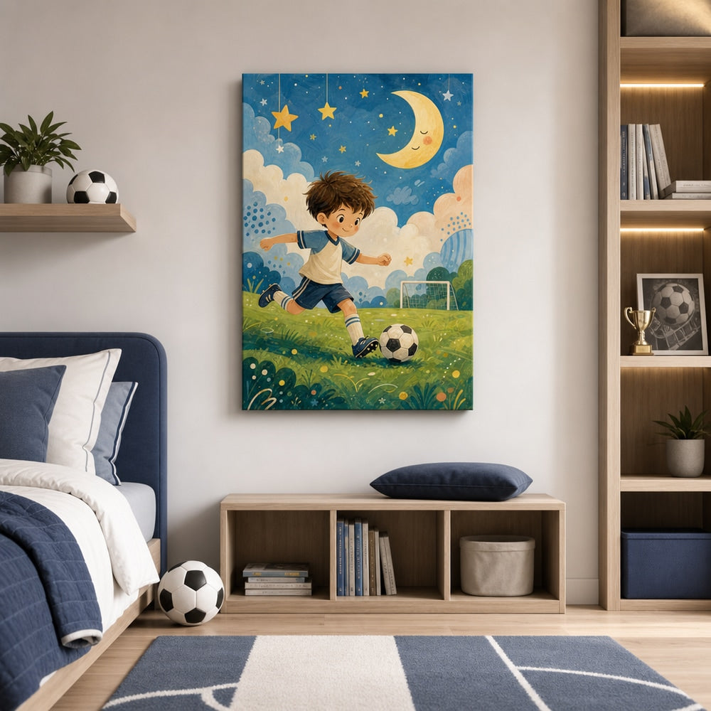Kids Soccer Room Decor Canvas Wall Art kids room wall mockup
