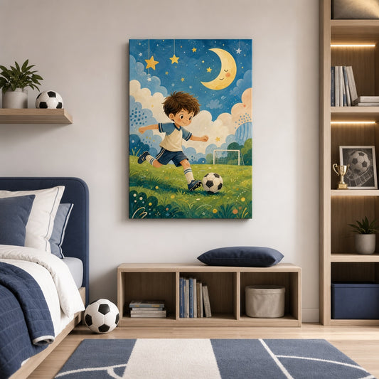 Kids Soccer Room Decor Canvas Wall Art kids room wall mockup
