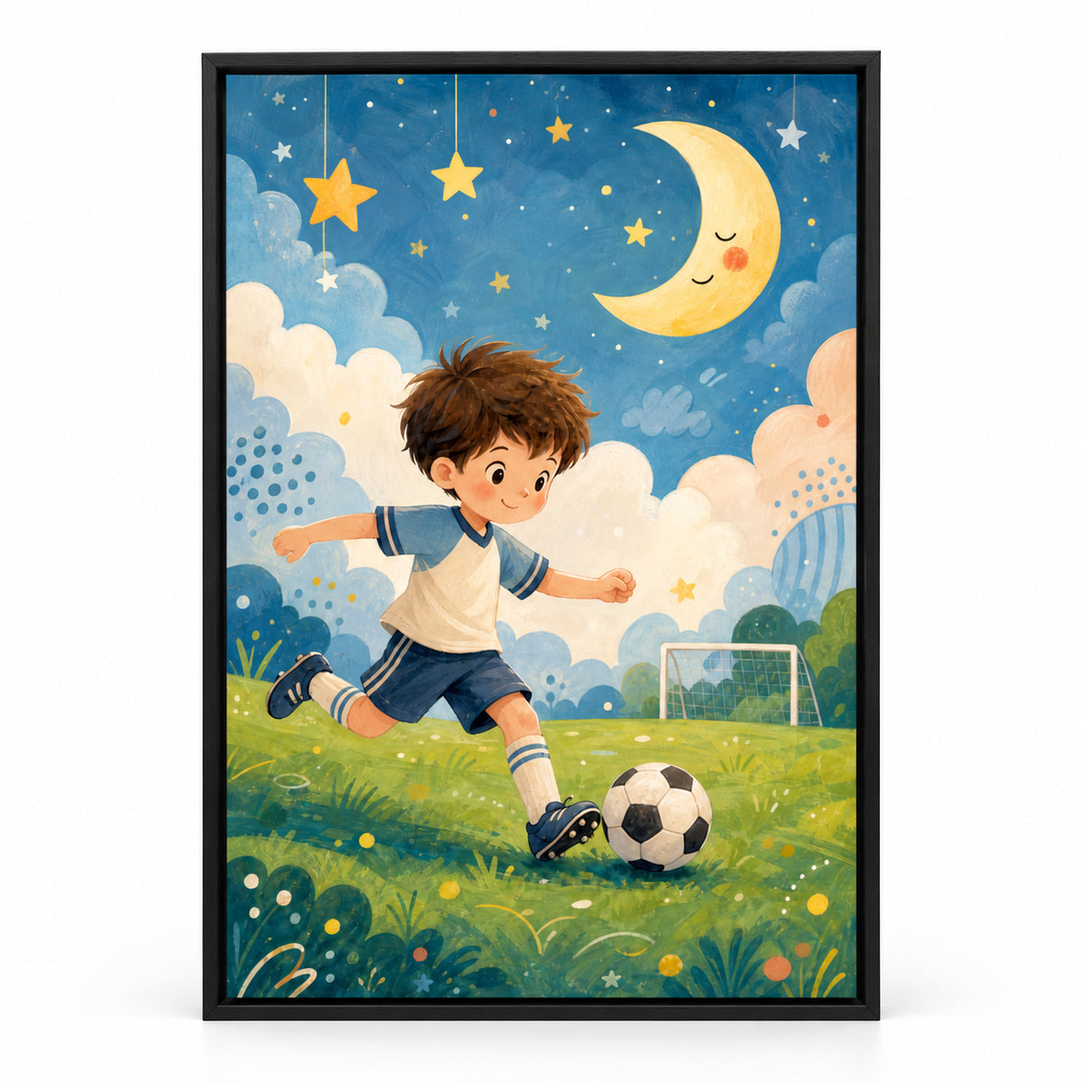 Kids Soccer Room Canvas Painting for Game Wall Decor | black_sku