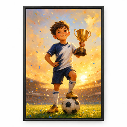 Little Champion Football Canvas Painting for Game Room Decor | black_sku