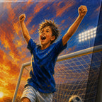 Soccer Goal Celebration Canvas Wall Art canvas print detail
