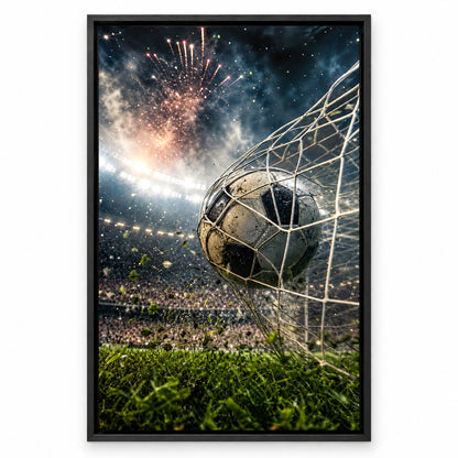Last Minute Goal Soccer Canvas Painting for Game Room Decor | black_sku