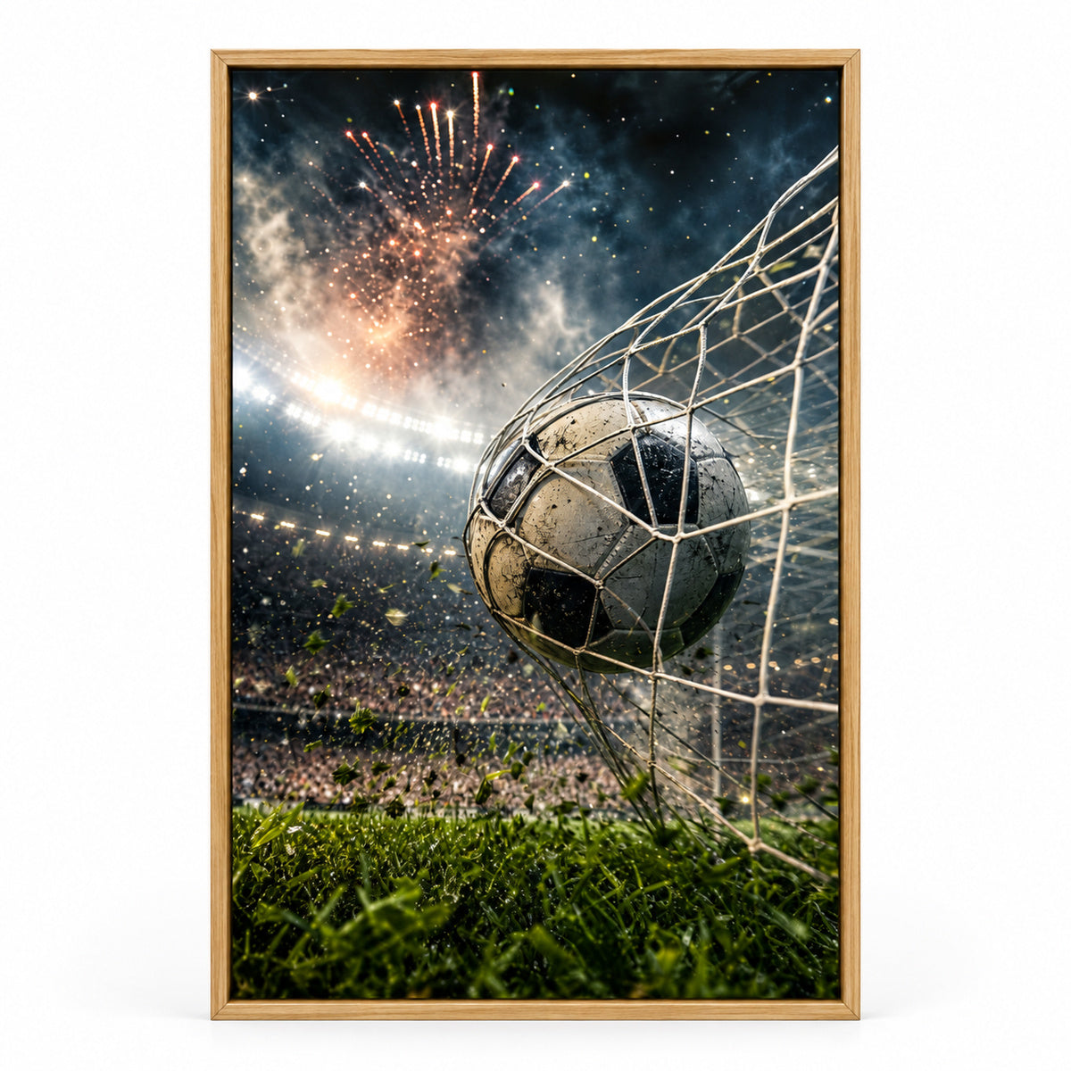 Last Minute Goal Soccer Canvas Painting for Game Room Decor | brown_sku