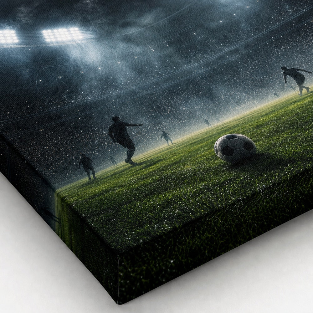 Stadium Lights Soccer Canvas Wall Art canvas print detail