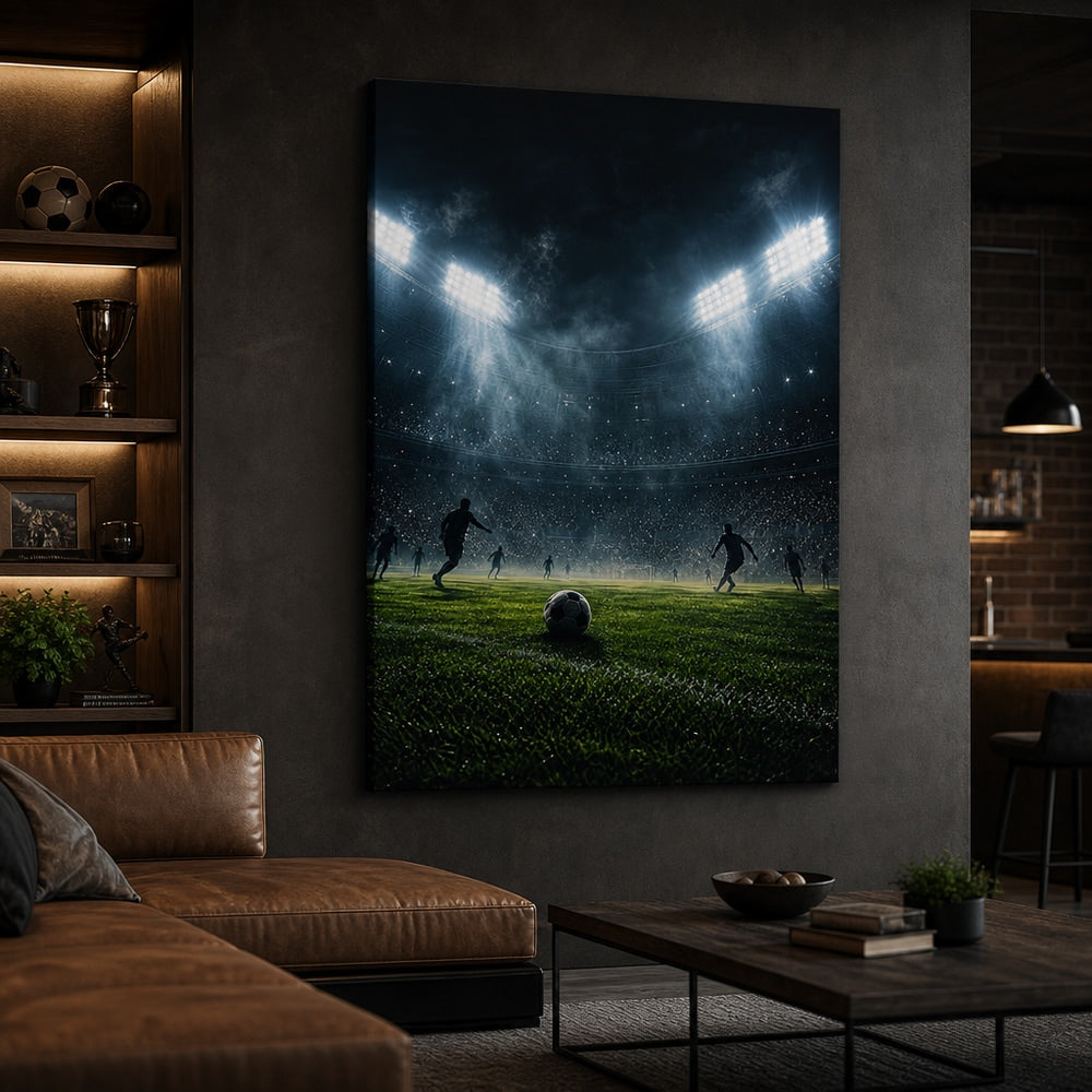 Stadium Lights Soccer Canvas Wall Art 30×40 inch wrapped canvas wall mockup