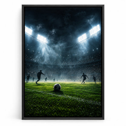 Stadium Lights Soccer Canvas Painting for Game Room Decor | black_sku