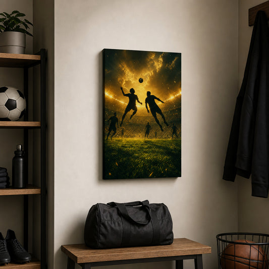 The Beautiful Game Soccer Canvas Wall Art 12×18 inch thin wrapped canvas wall mockup