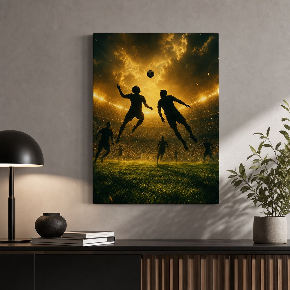 The Beautiful Game Soccer Canvas Wall Art 18×24 inch wrapped canvas wall mockup