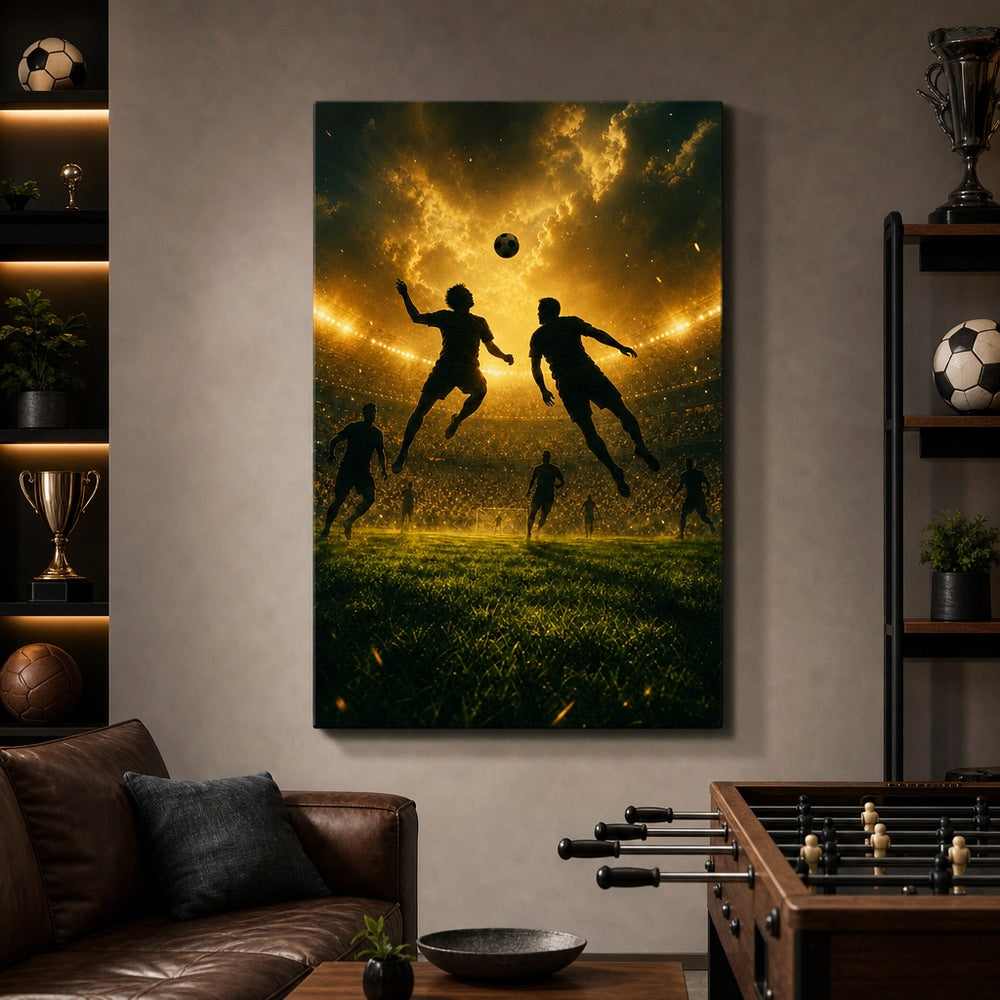 The Beautiful Game Soccer Canvas Wall Art 24×36 inch wrapped canvas wall mockup
