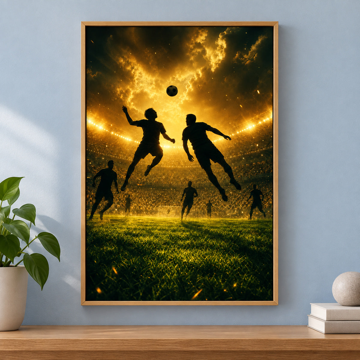 The Beautiful Game Soccer Sports Canvas Painting Wall Decor | brown_independent_close