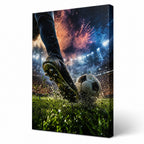 Match Day Energy Soccer Canvas Wall Art white background 3D right side wrapped canvas main image