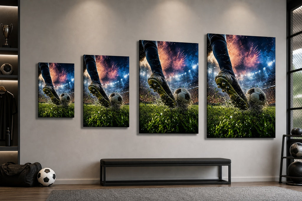 Match Day Energy Soccer Canvas Wall Art canvas size comparison