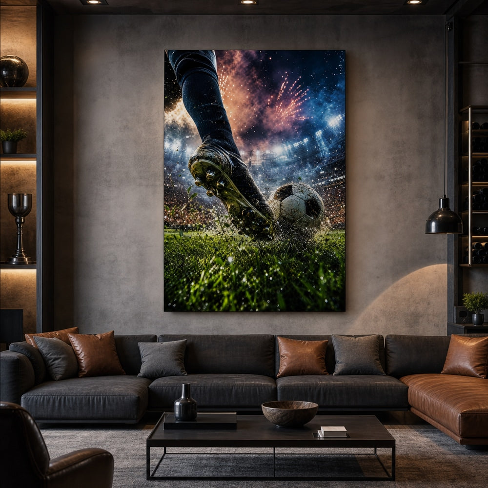 Match Day Energy Soccer Canvas Wall Art 30×40 inch wrapped canvas wall mockup