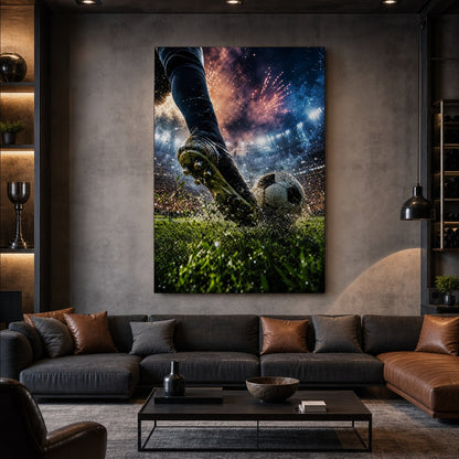 Match Day Energy Soccer Canvas Wall Art 30×40 inch wrapped canvas wall mockup