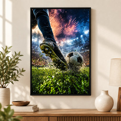 Match Day Energy Soccer Canvas Painting for Game Room Decor | black_independent_close