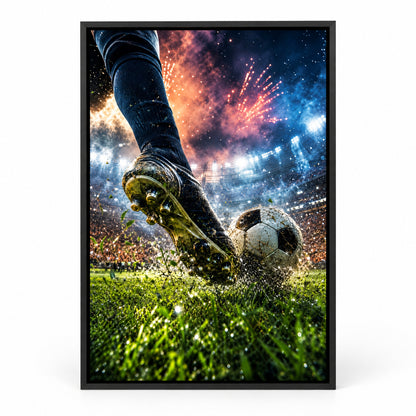 Match Day Energy Soccer Canvas Painting for Game Room Decor | black_sku