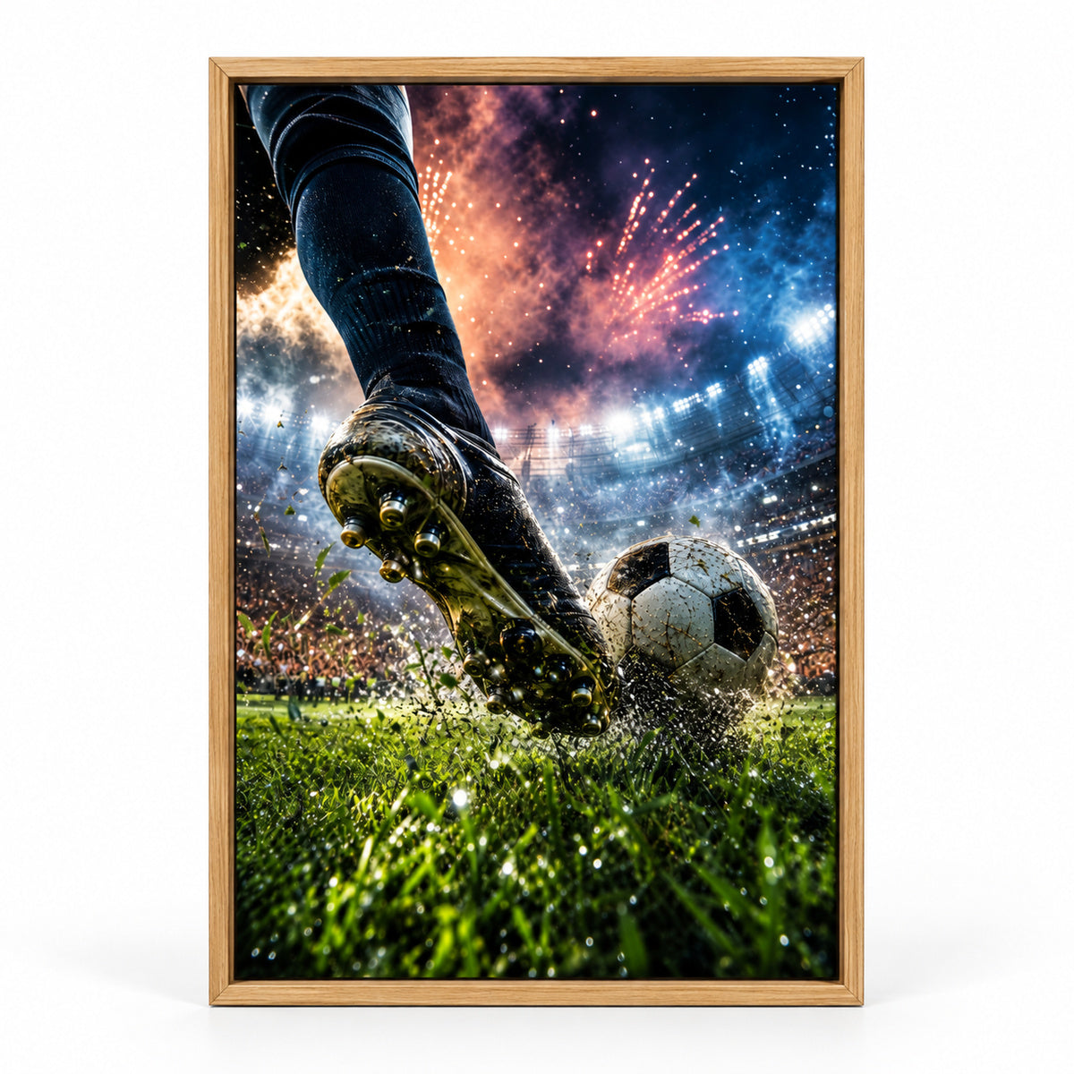 Match Day Energy Soccer Canvas Painting for Game Room Decor | brown_sku