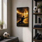 Victory Moment Soccer Canvas Wall Art 12×18 inch thin wrapped canvas wall mockup
