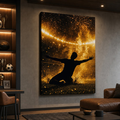 Victory Moment Soccer Canvas Wall Art 30×40 inch wrapped canvas wall mockup