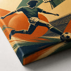Vintage Soccer Poster Canvas Wall Art canvas print detail