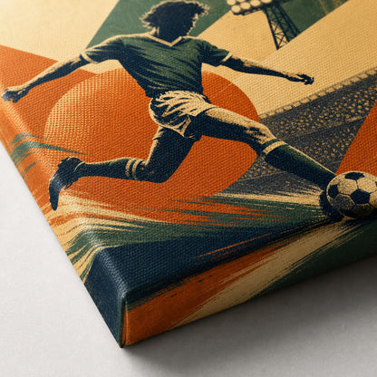 Vintage Soccer Poster Canvas Wall Art canvas print detail