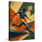 Vintage Soccer Poster Canvas Wall Art left side wrapped canvas white background main image