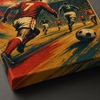 Retro Football Match Art Canvas Wall Art canvas print detail
