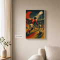 Retro Football Match Art Canvas Wall Art 12×18 inch thin wrapped canvas wall mockup