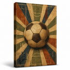 Classic Soccer Ball Canvas Wall Art left side wrapped canvas white background main image
