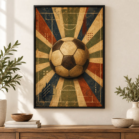 Classic Soccer Ball Canvas Painting for Game Room Decor | black_independent_close