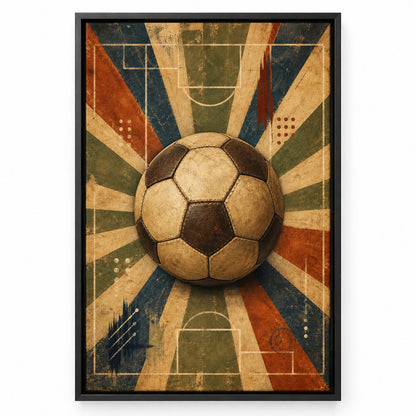 Classic Soccer Ball Canvas Painting for Game Room Decor | black_sku