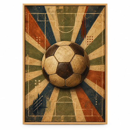 Classic Soccer Ball Canvas Painting for Game Room Decor | brown_sku