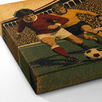 Old School Football Wall Decor Canvas Art canvas print detail