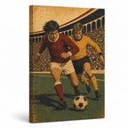 Old School Football Wall Decor Canvas Art left side wrapped canvas white background main image