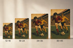 Old School Football Wall Decor Canvas Art canvas size comparison