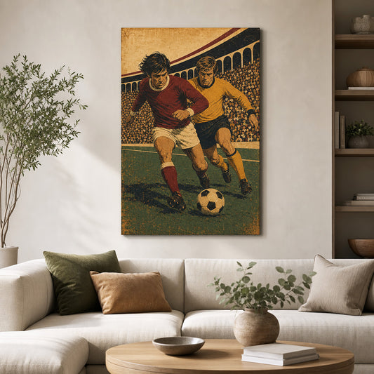 Old School Football Wall Decor Canvas Art wall room mockup
