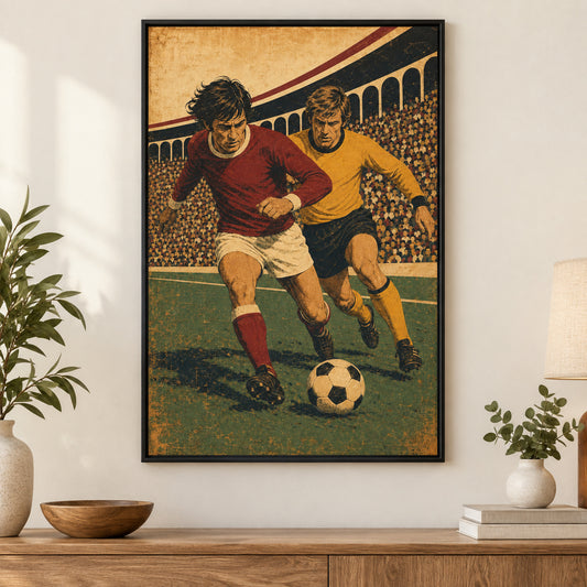 Old School Football Canvas Painting for Sports Room | black_independent_close