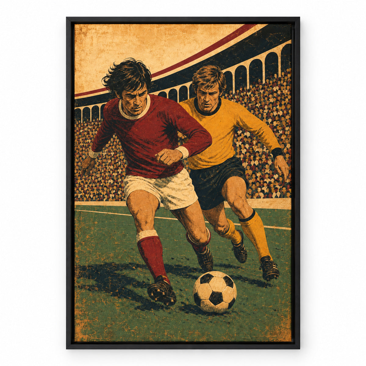 Old School Football Canvas Painting for Sports Room | black_sku