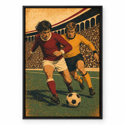 Old School Football Canvas Painting for Sports Room | black_sku