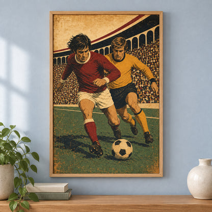 Old School Football Canvas Painting for Sports Room | brown_independent_close