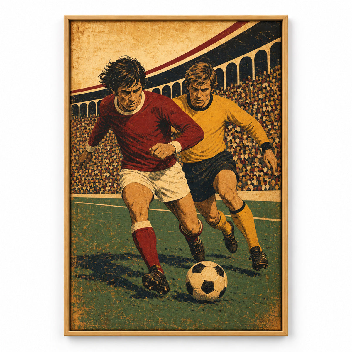 Old School Football Canvas Painting for Sports Room | brown_sku