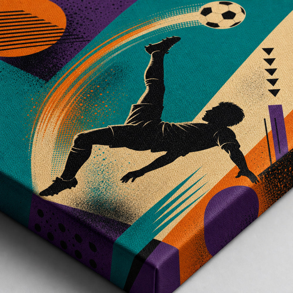 90s Soccer Inspired Canvas Wall Art canvas print detail