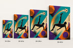 90s Soccer Inspired Canvas Wall Art canvas size comparison