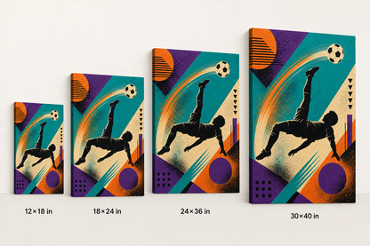 90s Soccer Inspired Canvas Wall Art canvas size comparison