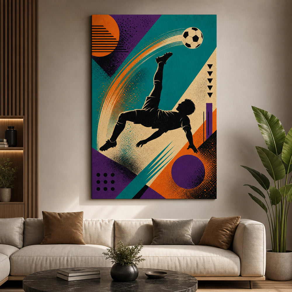 90s Soccer Inspired Canvas Wall Art wall room mockup