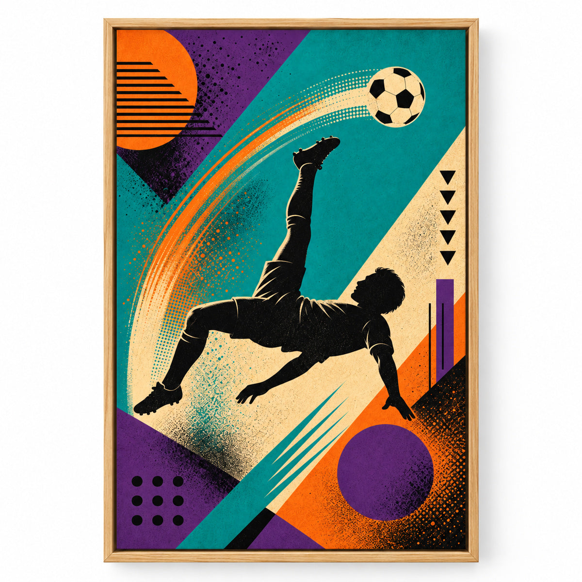 90s Soccer Inspired Canvas Painting for Game Room Decor | brown_sku