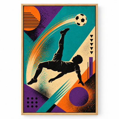 90s Soccer Inspired Canvas Painting for Game Room Decor | brown_sku